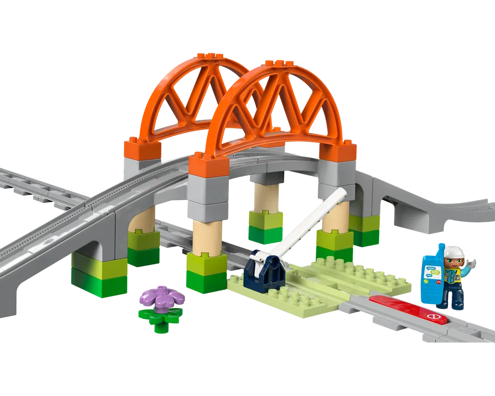 LEGO DUPLO 10426 - Train Bridge and Tracks Expansion Set - Authentic LEGO Set Image 2