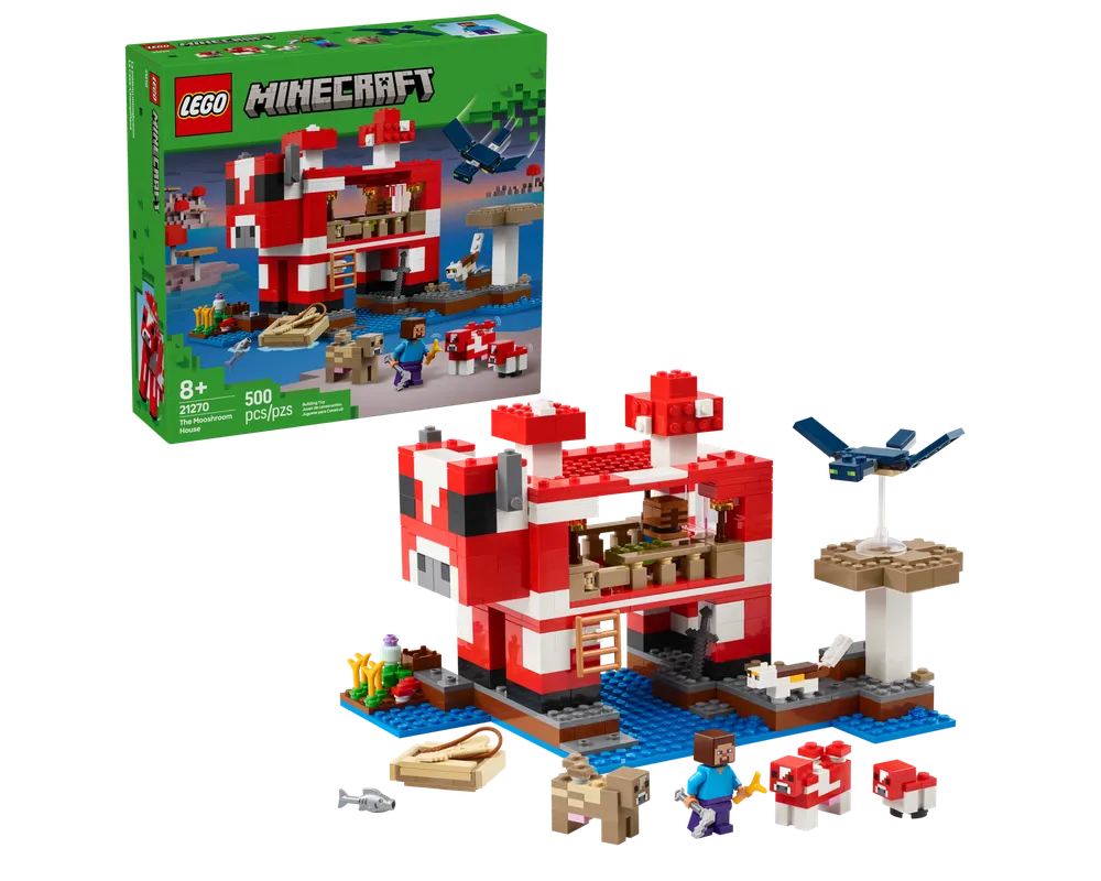 LEGO Minecraft 21270 - The Mooshroom House - Authentic LEGO Set Main Image