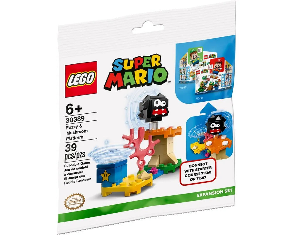 LEGO Super Mario 30389 - Fuzzy & Mushroom Platform - Expansion Set polybag - Authentic LEGO Set Main Image
