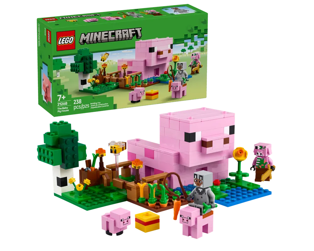LEGO Minecraft 21268 - The Baby Pig House - Authentic LEGO Set Main Image