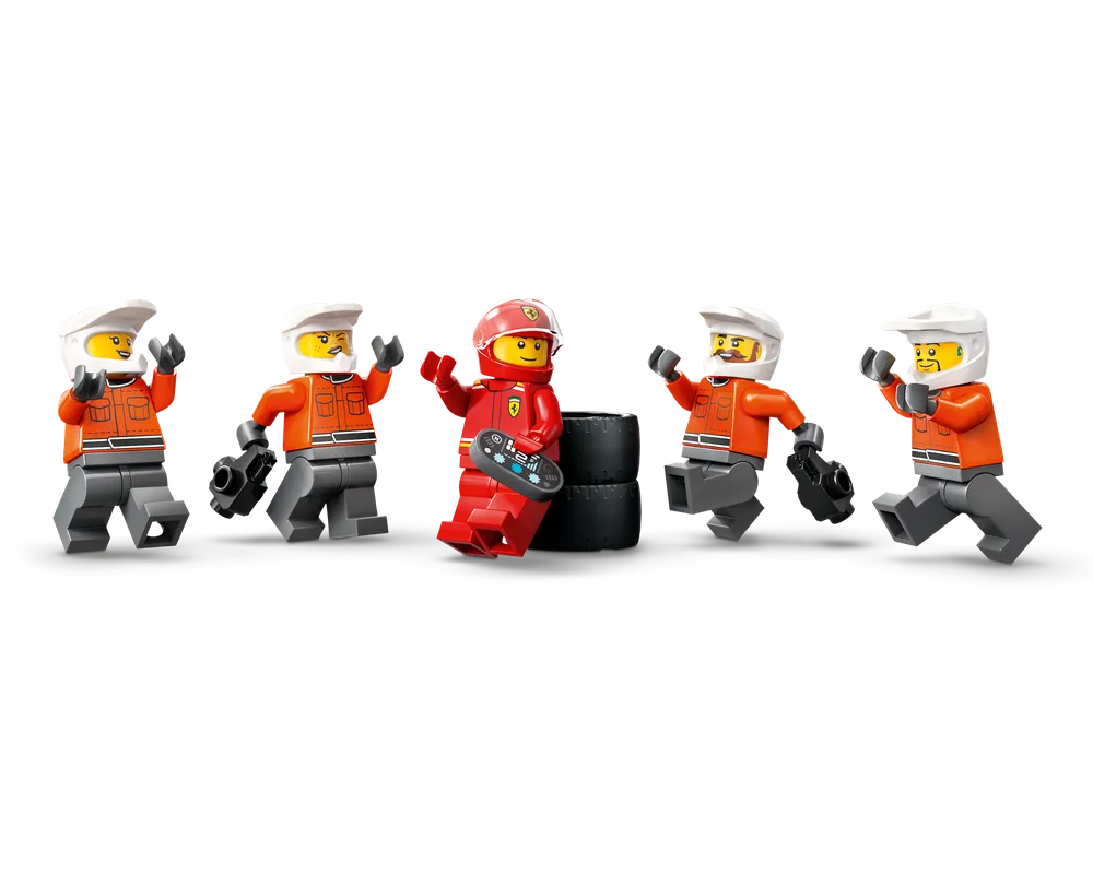 LEGO City 60443 - F1 Pit Stop & Pit Crew with Ferrari Car - Authentic LEGO Set Image 7