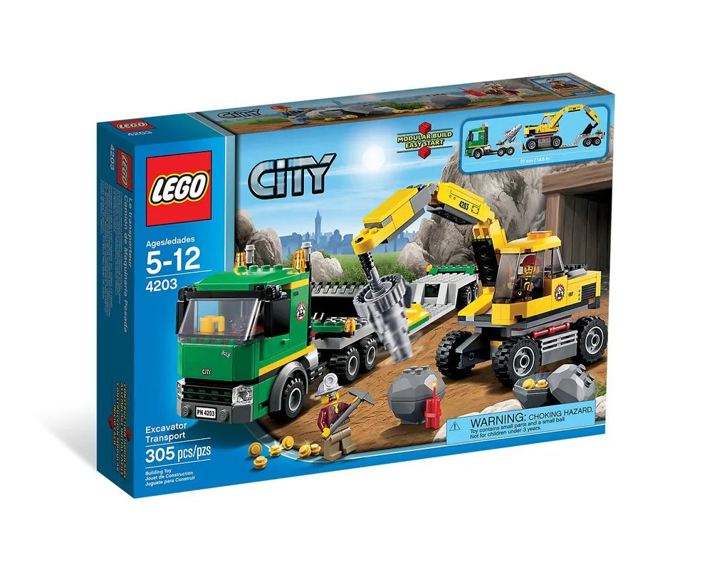 LEGO City 4203 - Excavator Transport - Authentic LEGO Set Main Image