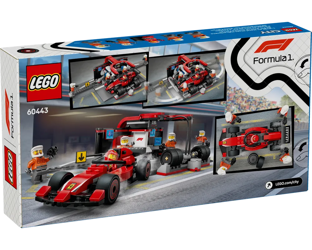 LEGO City 60443 - F1 Pit Stop & Pit Crew with Ferrari Car - Authentic LEGO Set Image 2