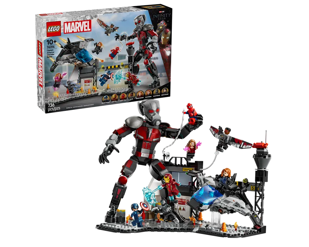 LEGO Super Heroes 76314 - Captain America: Civil War Battle - Authentic LEGO Set Main Image
