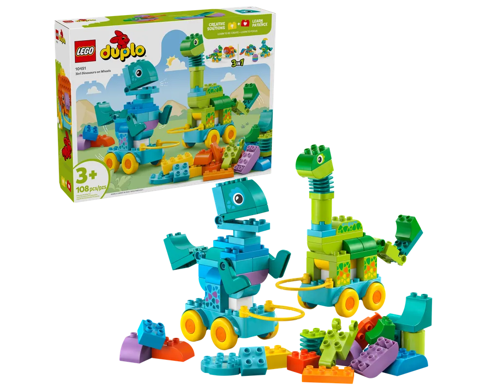 LEGO DUPLO 10451 - 3in1 Dinosaurs on Wheels - Authentic LEGO Set Main Image