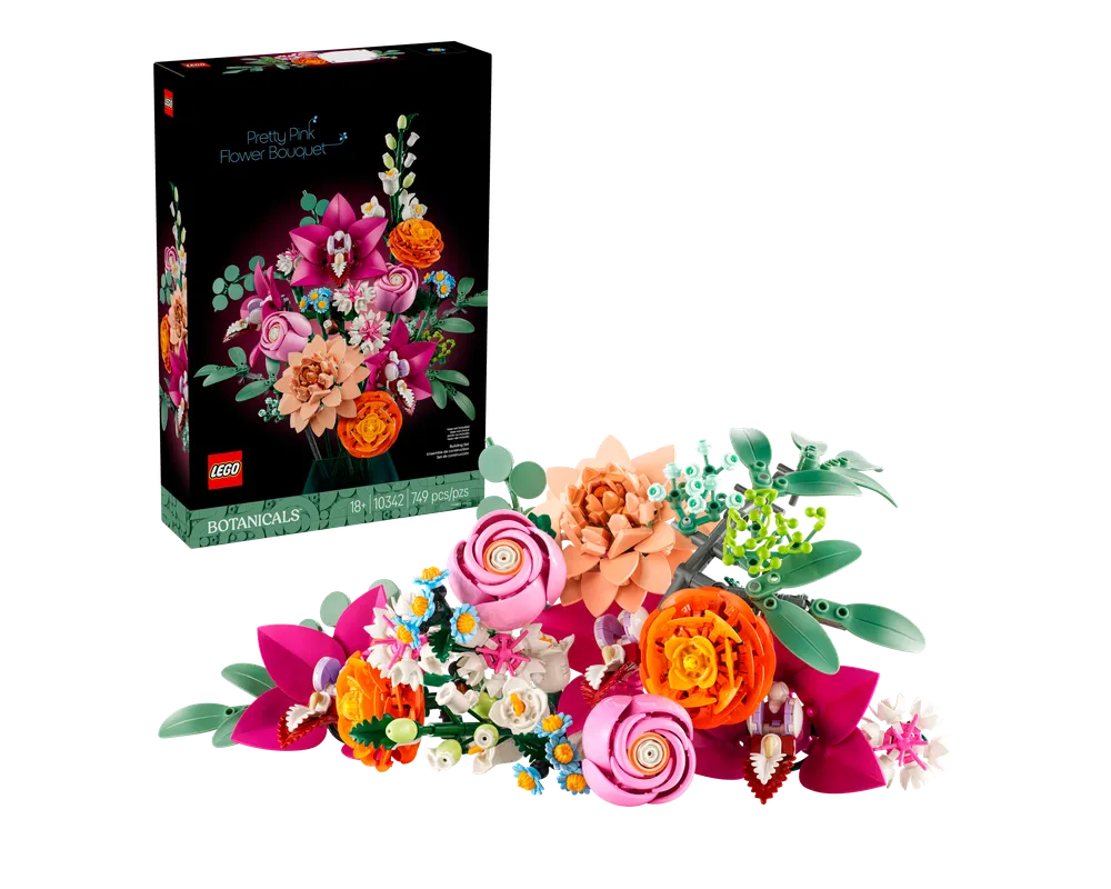 LEGO Botanicals 10342 - Pretty Pink Flower Bouquet - Authentic LEGO Set Main Image
