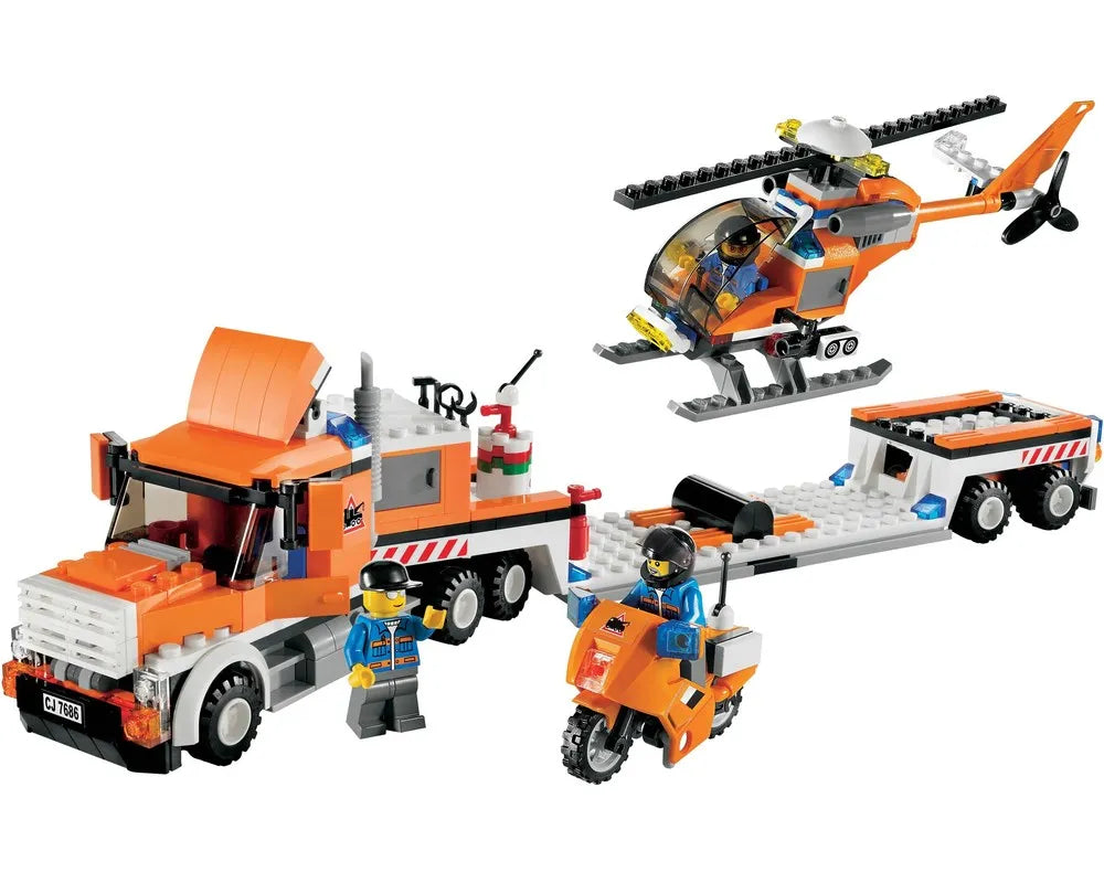 LEGO City 7686 - Helicopter Transporter - Authentic LEGO Set Main Image