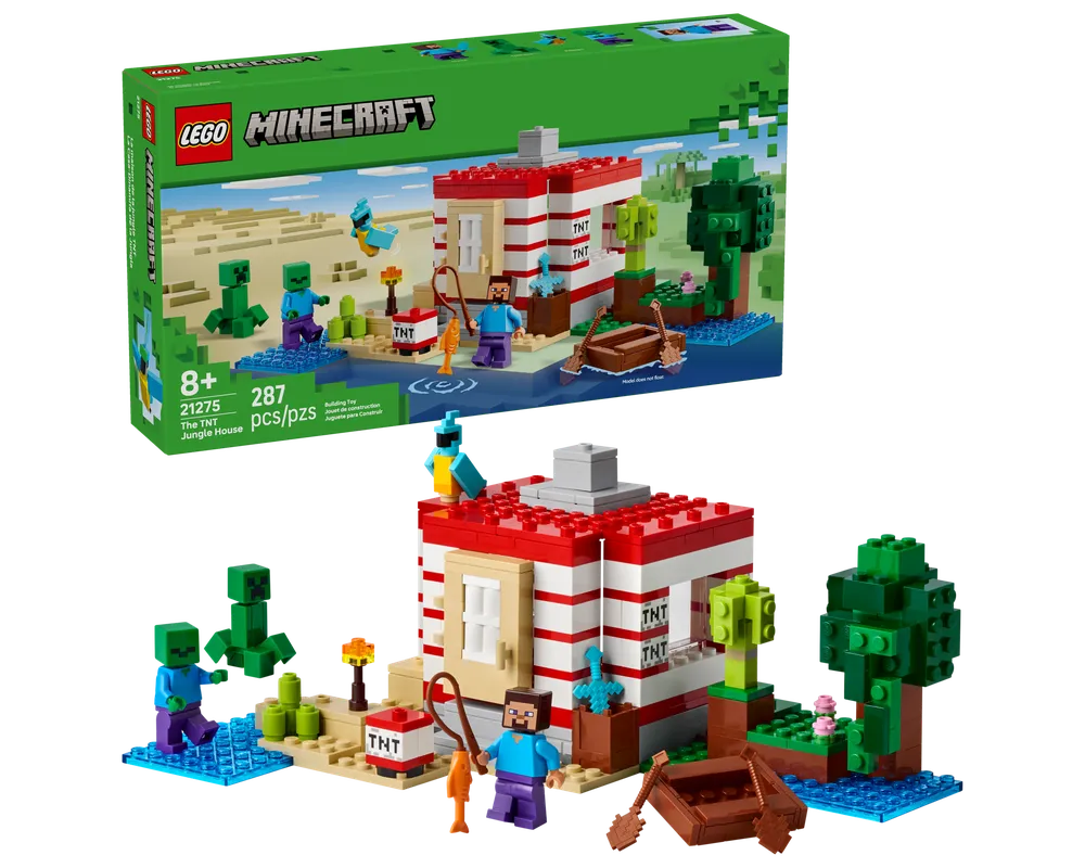 LEGO Minecraft 21275 - The TNT Jungle House - Authentic LEGO Set Main Image