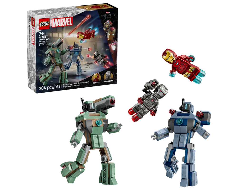 LEGO Super Heroes 76320 - Iron Man & War Machine vs. Hammer Drones - Authentic LEGO Set Main Image