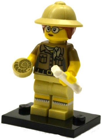 LEGO Collectible Minifigures col13-6 - col13 Paleontologist, Series 13 (Complete Set with Stand and Accessories) - Authentic LEGO Set Main Image