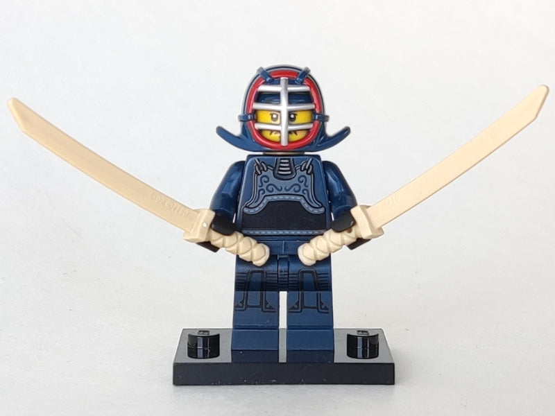 LEGO Collectible Minifigures col15-12 - col15 Kendo Fighter, Series 15 (Complete Set with Stand and Accessories) - Authentic LEGO Set Main Image