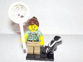 LEGO Collectible Minifigures col15-8 - col15 Animal Control, Series 15 (Complete Set with Stand and Accessories) - Authentic LEGO Set Main Image