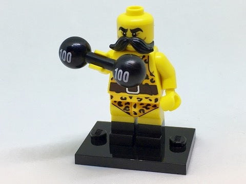 LEGO Collectible Minifigures col17-2 - col17 Circus Strongman, Series 17 (Complete Set with Stand and Accessories) - Authentic LEGO Set Main Image