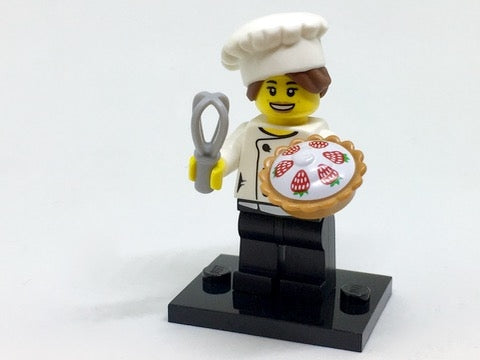LEGO Collectible Minifigures col17-3 - col17 Gourmet Chef, Series 17 (Complete Set with Stand and Accessories) - Authentic LEGO Set Main Image