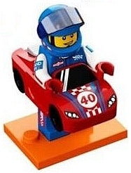LEGO Collectible Minifigures col18-13 - col18 Race Car Guy, Series 18 (Complete Set with Stand and Accessories) - Authentic LEGO Set Main Image