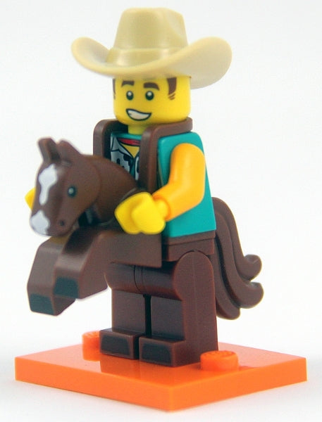 LEGO Collectible Minifigures col18-15 - col18 Cowboy Costume Guy, Series 18 (Complete Set with Stand and Accessories) - Authentic LEGO Set Main Image