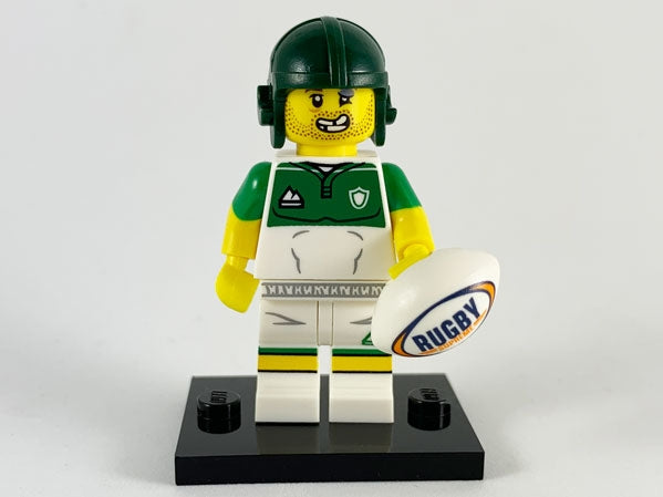 LEGO Collectible Minifigures col19-13 - col19 Rugby Player, Series 19 (Complete Set with Stand and Accessories) - Authentic LEGO Set Main Image