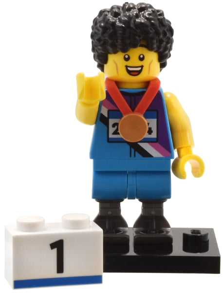 LEGO Collectible Minifigures col25-4 - col25 Sprinter, Series 25 (Complete Set with Stand and Accessories) - Authentic LEGO Set Main Image