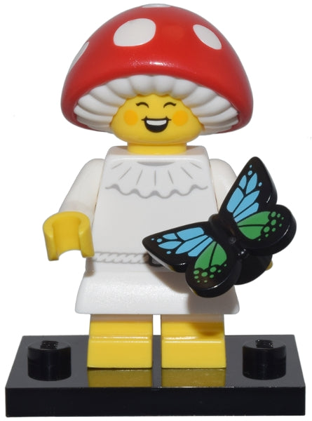 LEGO Collectible Minifigures col25-6 - col25 Mushroom Sprite, Series 25 (Complete Set with Stand and Accessories) - Authentic LEGO Set Main Image