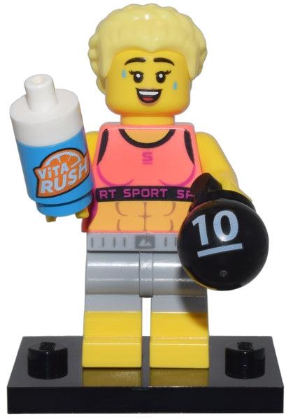 LEGO Collectible Minifigures col25-7 - col25 Fitness Instructor, Series 25 (Complete Set with Stand and Accessories) - Authentic LEGO Set Main Image