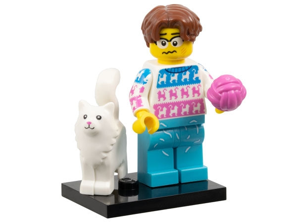 LEGO Collectible Minifigures col27-11 - col27 Cat Lover, Series 27 (Complete Set with Stand and Accessories) - Authentic LEGO Set Main Image