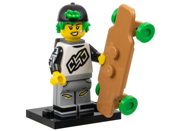 LEGO Collectible Minifigures col27-7 - col27 Longboarder, Series 27 (Complete Set with Stand and Accessories) - Authentic LEGO Set Main Image