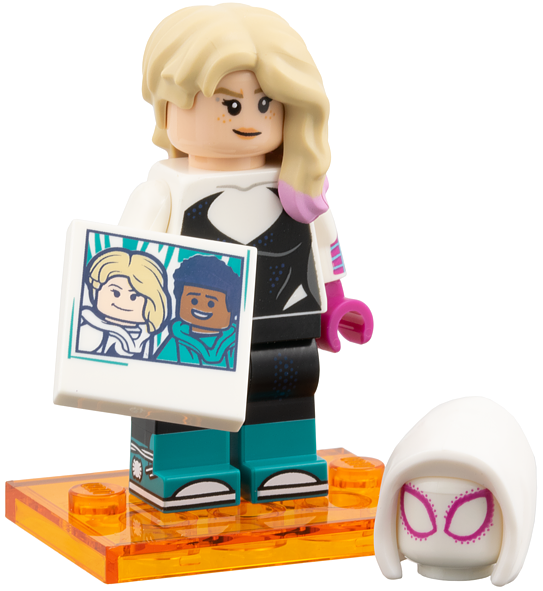LEGO Collectible Minifigures colspi-4 - Gwen Stacy / Spider Gwen, Spider-Man Across the Spider-Verse (Complete Set with Stand and Accessories) - Authentic LEGO Set Main Image