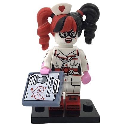 LEGO Collectible Minifigures coltlbm-13 - coltlbm Nurse Harley Quinn, The LEGO Batman Movie, Series 1 (Complete Set with Stand and Accessories) - Authentic LEGO Set Main Image