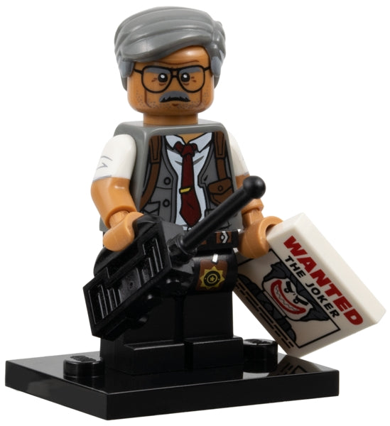 LEGO Collectible Minifigures coltlbm-7 - coltlbm Commissioner Gordon, The LEGO Batman Movie, Series 1 (Complete Set with Stand and Accessories) - Authentic LEGO Set Main Image