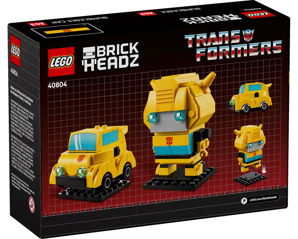LEGO BrickHeadz 40804 - Bumblebee Robot & Vehicle - Authentic LEGO Set Image 3