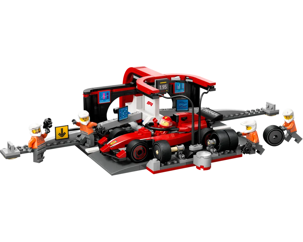 LEGO City 60443 - F1 Pit Stop & Pit Crew with Ferrari Car - Authentic LEGO Set Image 3