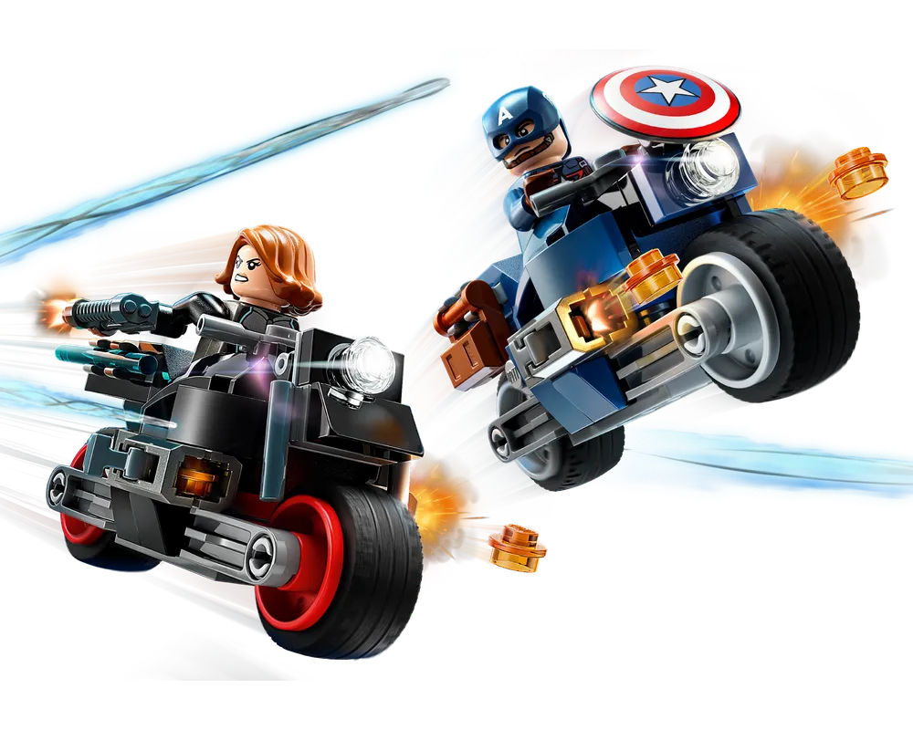 =LEGO Super Heroes 76260 - Black Widow & Captain America Motorcycles - Authentic LEGO Set Image 3