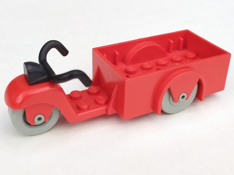 LEGO fabac1 Fabuland Tricycle (1 Front Wheel) with Black Handlebars and Light Gray Wheels - Main Product Image