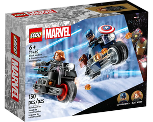 =LEGO Super Heroes 76260 - Black Widow & Captain America Motorcycles - Authentic LEGO Set Main Image