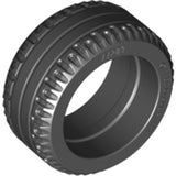 Dark grey LEGO 11209 Tire 21 x 9.9, featuring a ribbed tread pattern and inner textured wall.