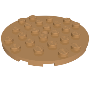 Brown round LEGO plate with 24 studs and a central hole, part number 11213.