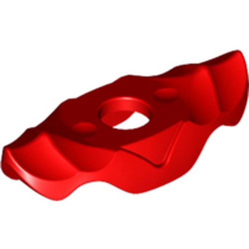 Red LEGO 11438 minifigure armor shoulder pads with ridges, shown against a white background.