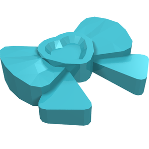 Light blue LEGO Friends 11618 hair decoration bow with a heart center and long ribbon elements.