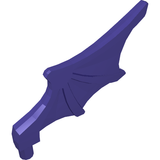 Dark purple LEGO minifigure webbed wing part, with ridges and a connecting stud at the base.