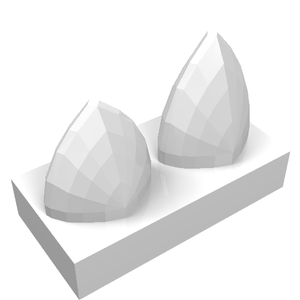 White LEGO 15209 Tile, Modified 1 x 2 with 2 Teeth Vertical, showing its distinct design.