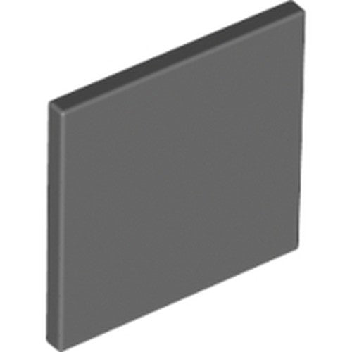 Dark grey LEGO 15210 road sign blank, a 2x2 square tile, viewed from an angle with a slightly raised edge.