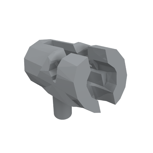 Grey LEGO 15391 Minifigure Weapon Gun, Mini Blaster / Shooter, a complex polygonal piece with intricate details.