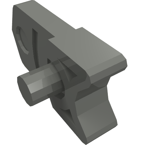 Gray LEGO 15392 Projectile Launcher Part, Trigger for Gun / Mini Blaster with a pin sticking out.