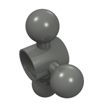 LEGO Technic Steering Arm with 3 Tow Balls, compact, dark grey. Part 15460.