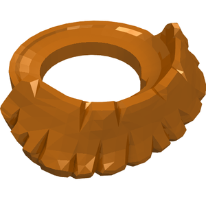 Orange LEGO Minifigure Beard, Short Flared (15501) with a textured, wavy edge.