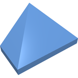 A single blue LEGO 15571 Slope 45 2 x 1 Triple with Bottom Stud Holder brick, viewed from an angle.