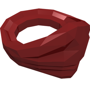 Dark red LEGO minifigure ninja bandana with a wrapped, pleated texture.