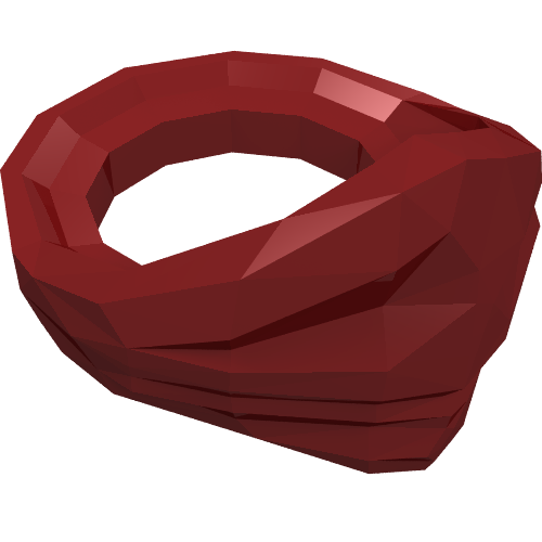 Dark red LEGO minifigure ninja bandana with a wrapped, pleated texture.