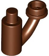 Brown LEGO part 1566, a plant stem or stalk with a bar, bar holder, and hollow stud feature.