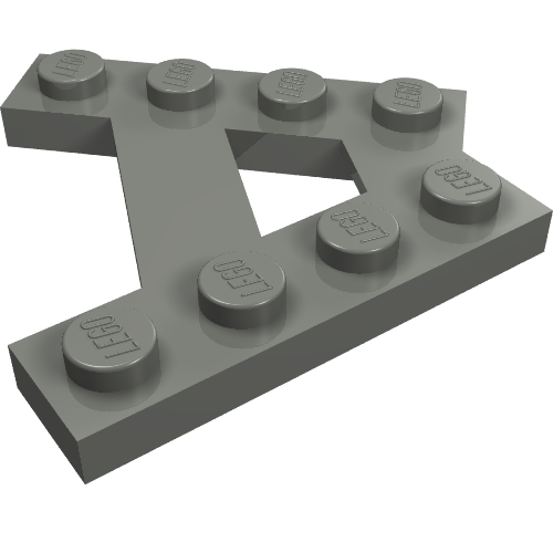 Gray LEGO wedge plate, A-shape, with 2 rows of 4 studs.